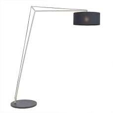 Alexandria Black Fabric Shade Floor Lamp With Matt Nickel Frame - UK